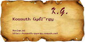 Kossuth György névjegykártya